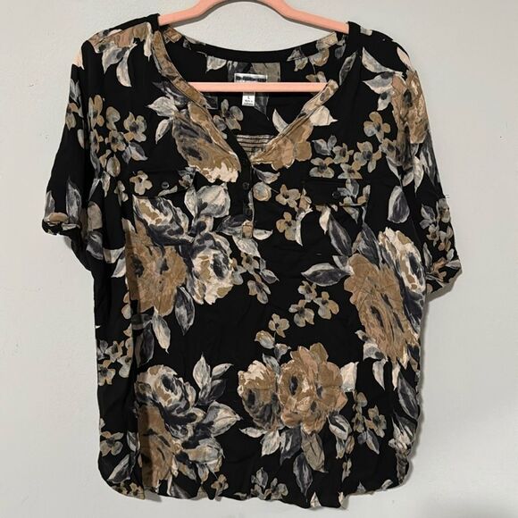 Croft & Barrow Lightweight Floral Pocket Blouse L - Picture 1 of 5